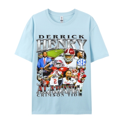DERRICK HENRY - ALABAMA Tee  Vintage Casual Cotton Shirt-sleeve T-shirt