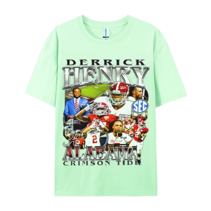 DERRICK HENRY - ALABAMA Tee  Vintage Casual Cotton Shirt-sleeve T-shirt