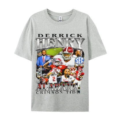 DERRICK HENRY - ALABAMA Tee  Vintage Casual Cotton Shirt-sleeve T-shirt