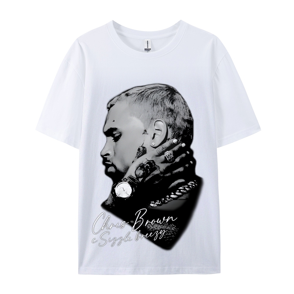 Unisex-Adult Ultra Cotton Washed T-Shirt Graphic CHRIS BROWN BIG FACE V3 TEE