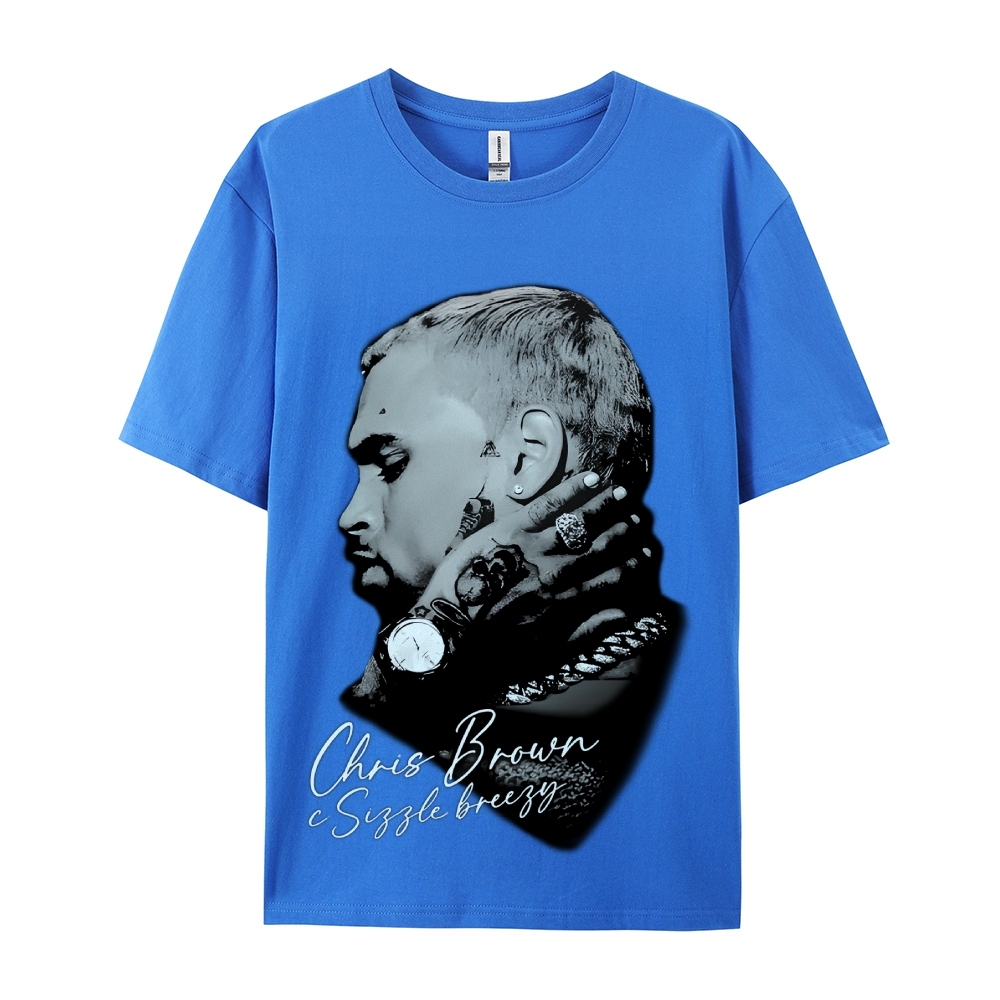 Unisex-Adult Ultra Cotton Washed T-Shirt Graphic CHRIS BROWN BIG FACE V3 TEE