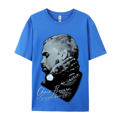 Unisex-Adult Ultra Cotton Washed T-Shirt Graphic CHRIS BROWN BIG FACE V3 TEE