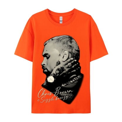 Unisex-Adult Ultra Cotton Washed T-Shirt Graphic CHRIS BROWN BIG FACE V3 TEE