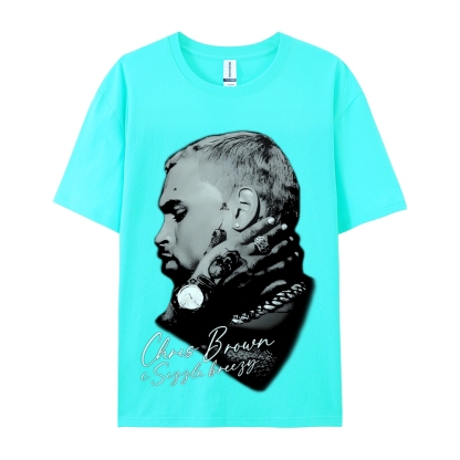 Unisex-Adult Ultra Cotton Washed T-Shirt Graphic CHRIS BROWN BIG FACE V3 TEE