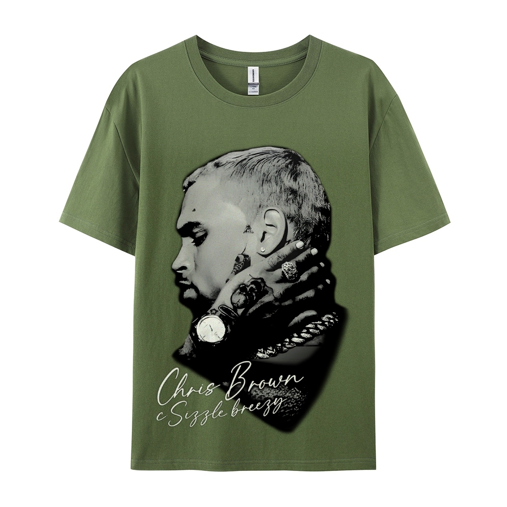Unisex-Adult Ultra Cotton Washed T-Shirt Graphic CHRIS BROWN BIG FACE V3 TEE