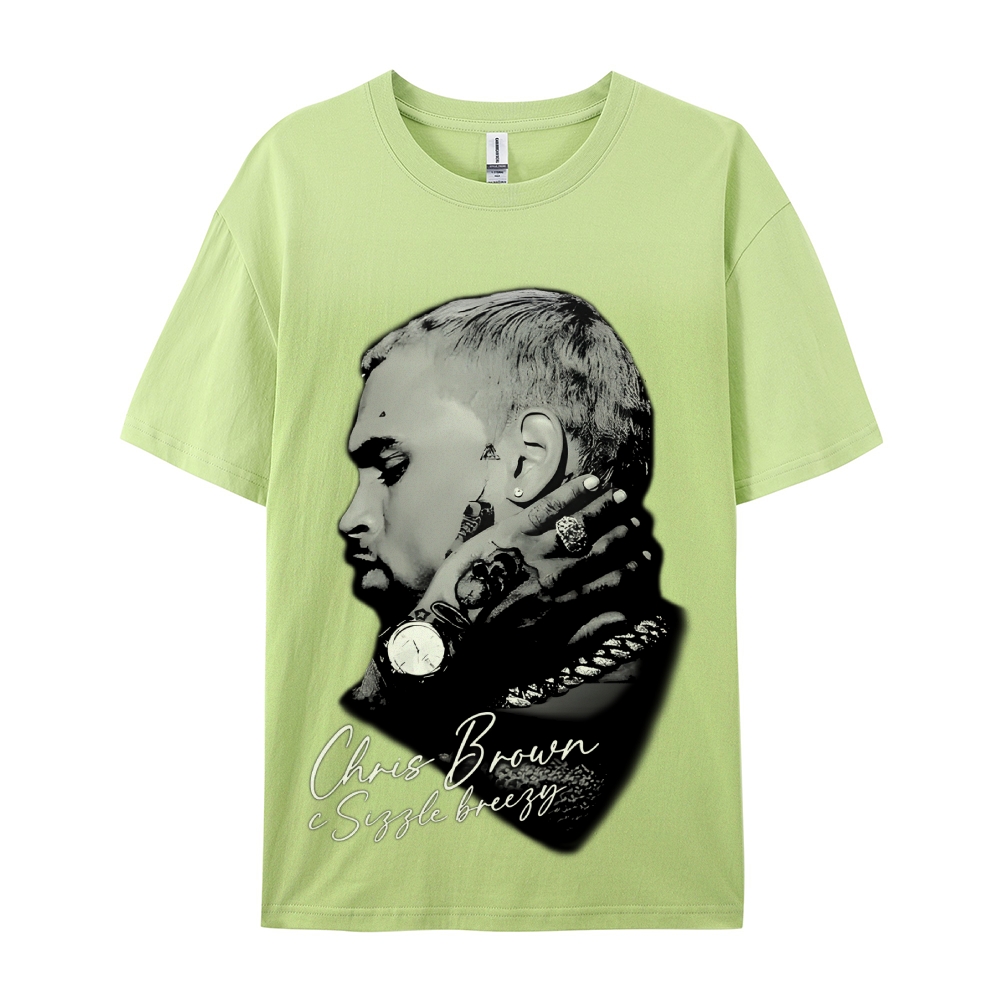 Unisex-Adult Ultra Cotton Washed T-Shirt Graphic CHRIS BROWN BIG FACE V3 TEE