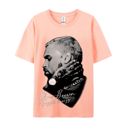 Unisex-Adult Ultra Cotton Washed T-Shirt Graphic CHRIS BROWN BIG FACE V3 TEE
