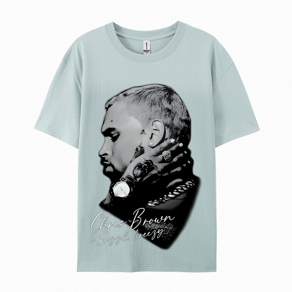 Unisex-Adult Ultra Cotton Washed T-Shirt Graphic CHRIS BROWN BIG FACE V3 TEE