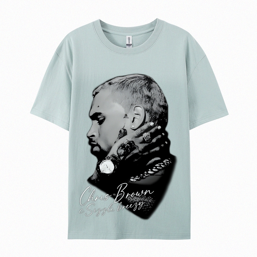 Unisex-Adult Ultra Cotton Washed T-Shirt Graphic CHRIS BROWN BIG FACE V3 TEE