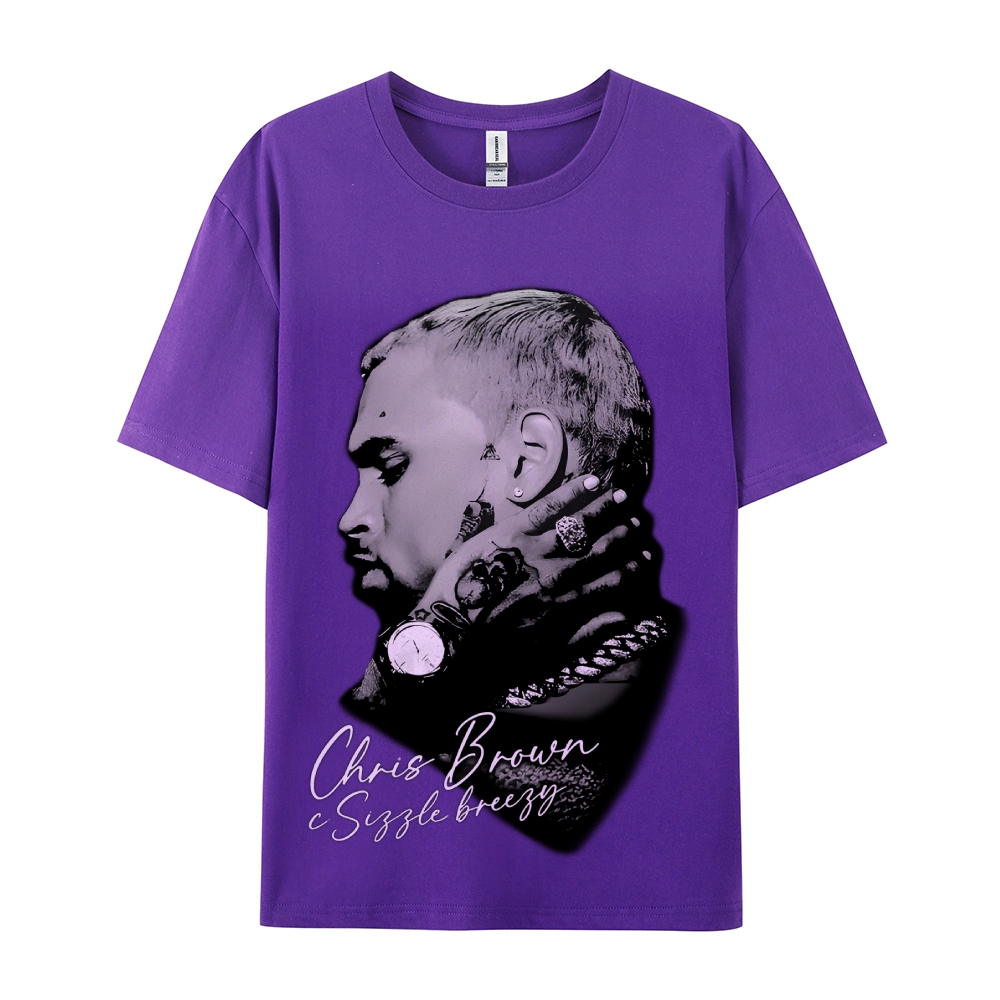 Unisex-Adult Ultra Cotton Washed T-Shirt Graphic CHRIS BROWN BIG FACE V3 TEE