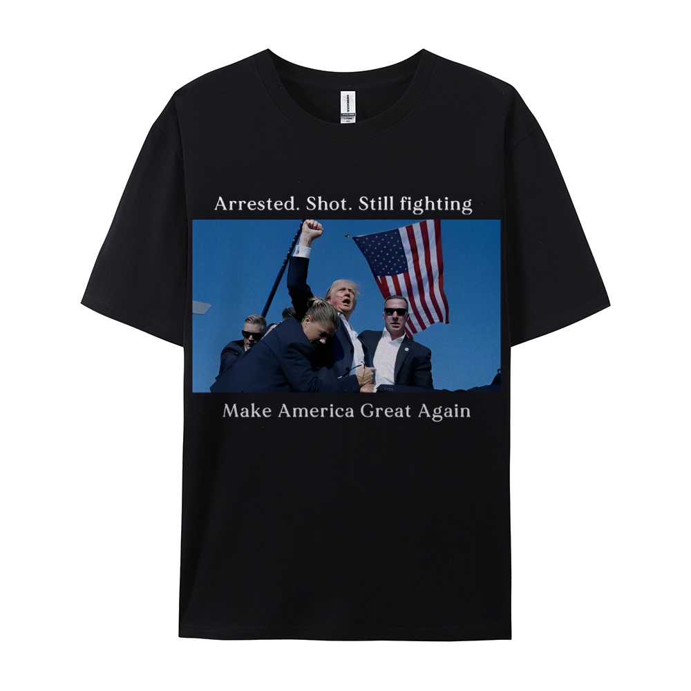 Unisex-Adult Ultra Cotton Washed T-Shirt Graphic TRUMP SHOOTING TEE