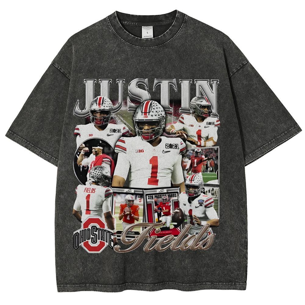 Unisex-Adult Ultra Cotton Washed T-Shirt Graphic JUSTIN FIELDS - OSU TEE