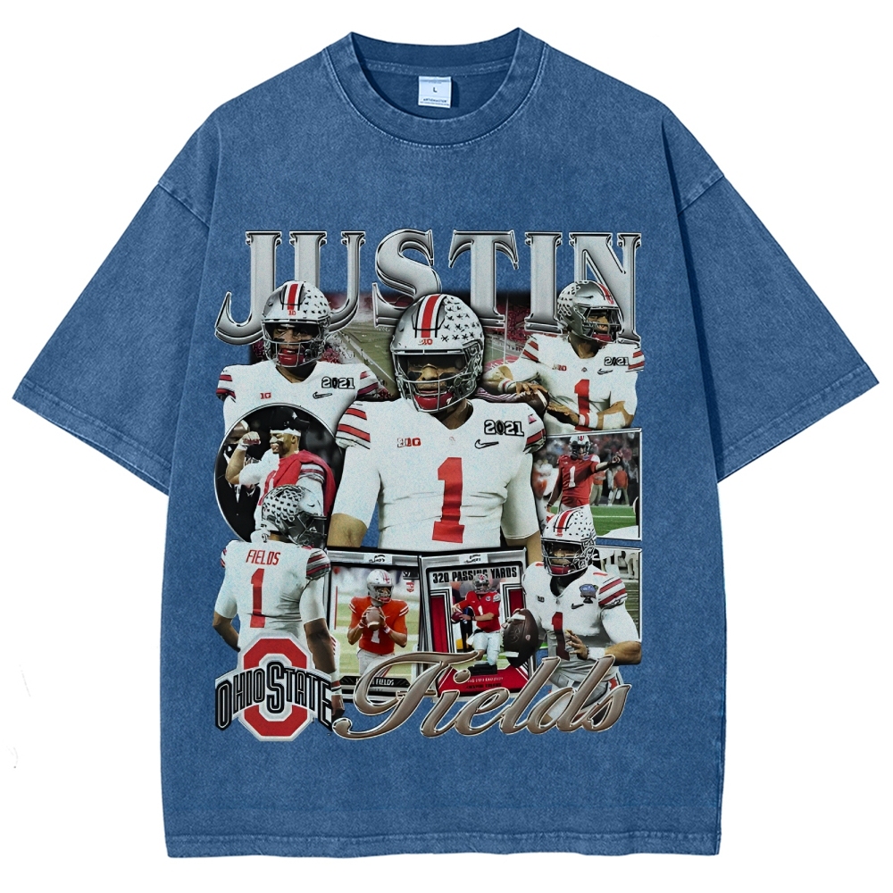 Unisex-Adult Ultra Cotton Washed T-Shirt Graphic JUSTIN FIELDS - OSU TEE