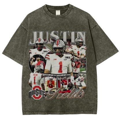 Unisex-Adult Ultra Cotton Washed T-Shirt Graphic JUSTIN FIELDS - OSU TEE