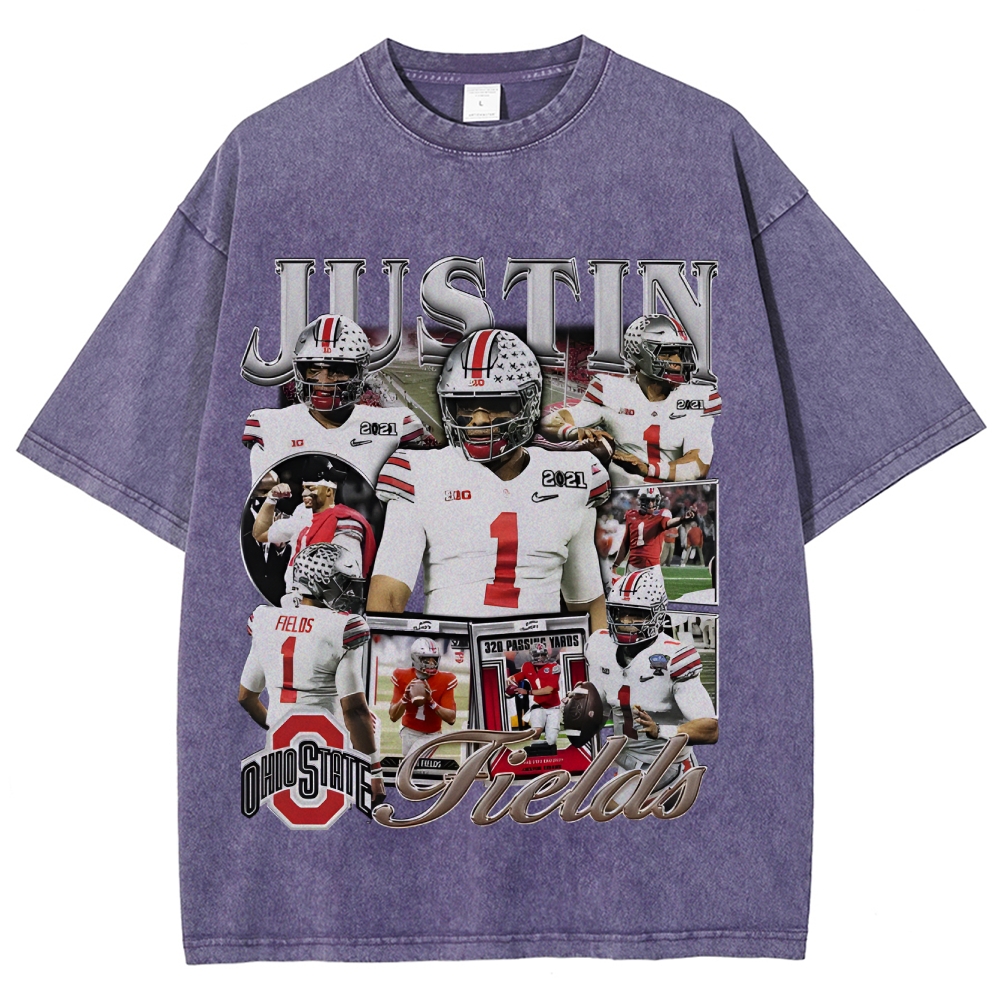 Unisex-Adult Ultra Cotton Washed T-Shirt Graphic JUSTIN FIELDS - OSU TEE