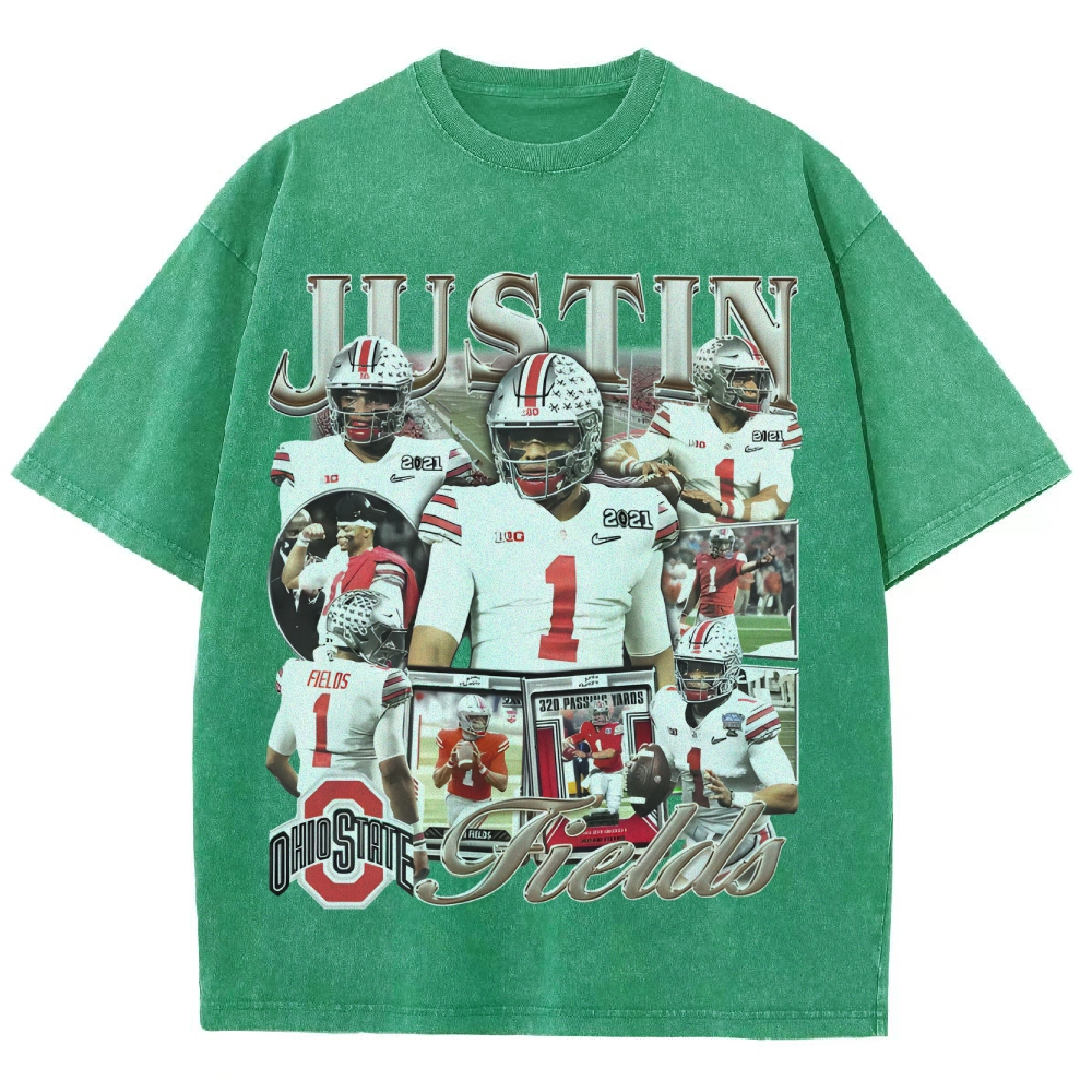 Unisex-Adult Ultra Cotton Washed T-Shirt Graphic JUSTIN FIELDS - OSU TEE