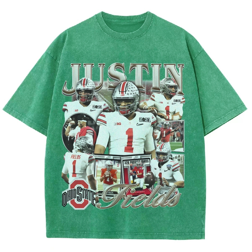 Unisex-Adult Ultra Cotton Washed T-Shirt Graphic JUSTIN FIELDS - OSU TEE