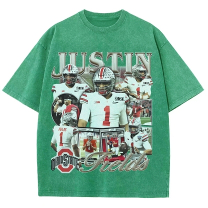 Unisex-Adult Ultra Cotton Washed T-Shirt Graphic JUSTIN FIELDS - OSU TEE
