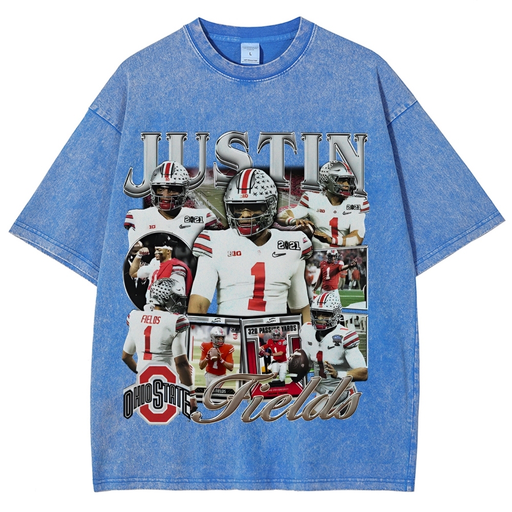 Unisex-Adult Ultra Cotton Washed T-Shirt Graphic JUSTIN FIELDS - OSU TEE