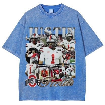 Unisex-Adult Ultra Cotton Washed T-Shirt Graphic JUSTIN FIELDS - OSU TEE