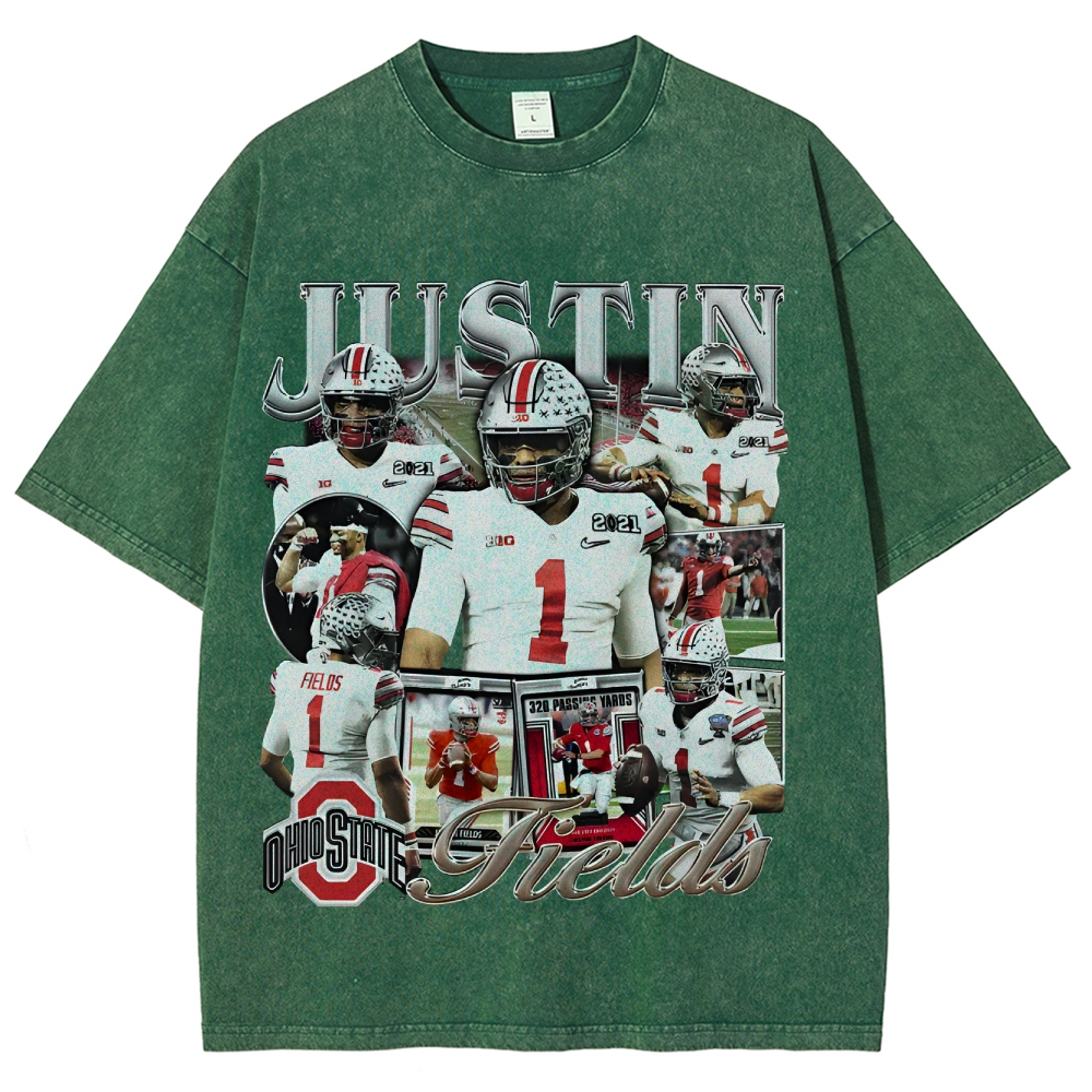 Unisex-Adult Ultra Cotton Washed T-Shirt Graphic JUSTIN FIELDS - OSU TEE