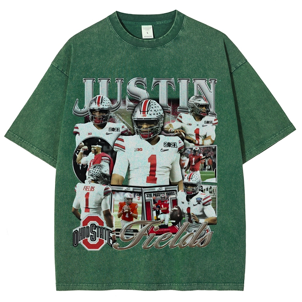 Unisex-Adult Ultra Cotton Washed T-Shirt Graphic JUSTIN FIELDS - OSU TEE