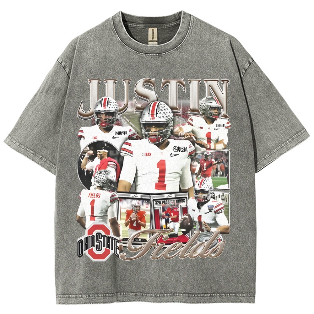 Unisex-Adult Ultra Cotton Washed T-Shirt Graphic JUSTIN FIELDS - OSU TEE