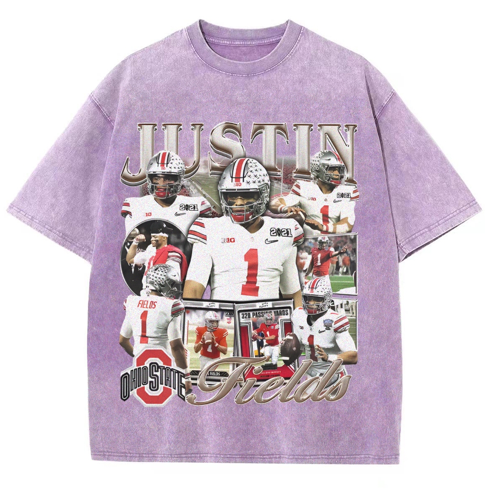 Unisex-Adult Ultra Cotton Washed T-Shirt Graphic JUSTIN FIELDS - OSU TEE