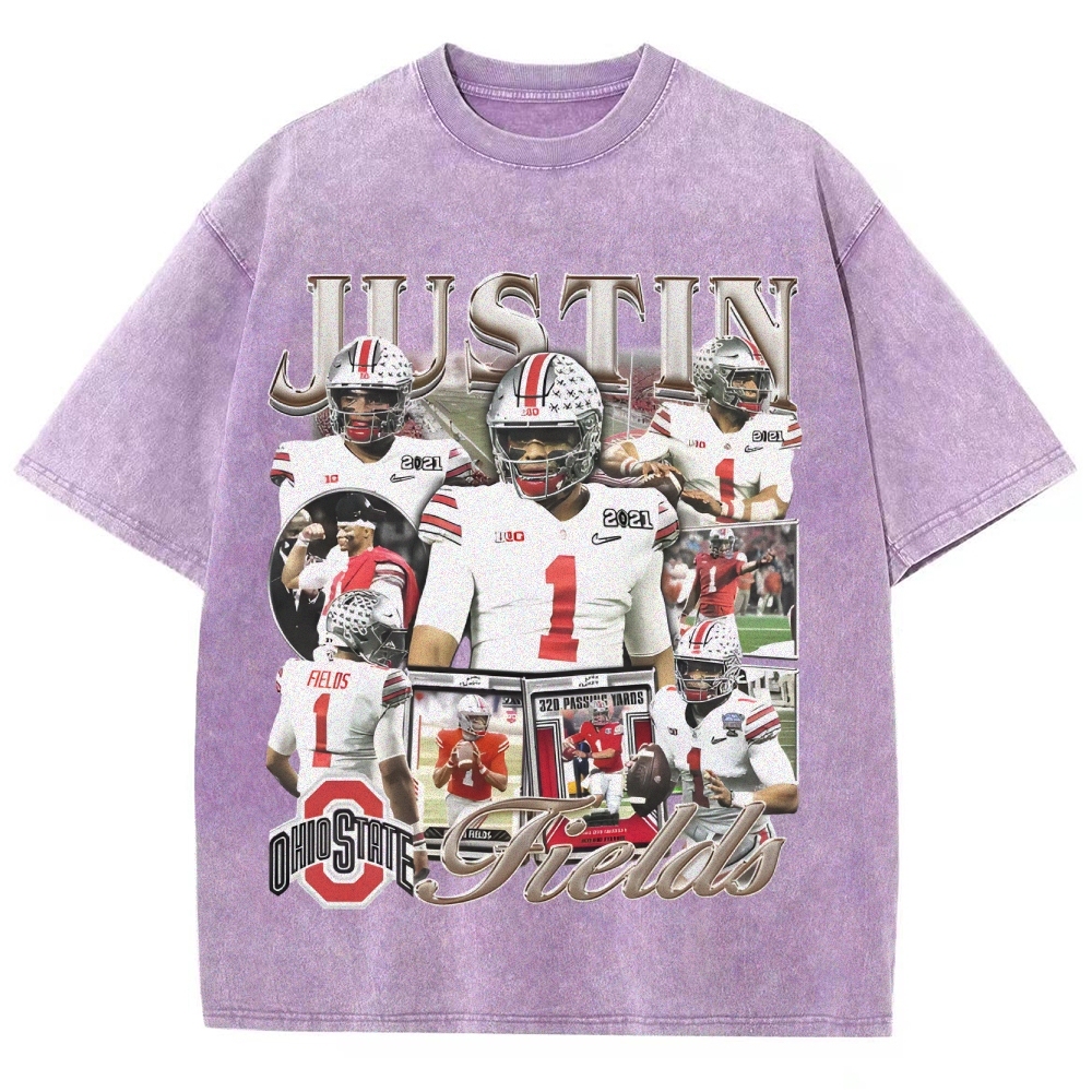 Unisex-Adult Ultra Cotton Washed T-Shirt Graphic JUSTIN FIELDS - OSU TEE