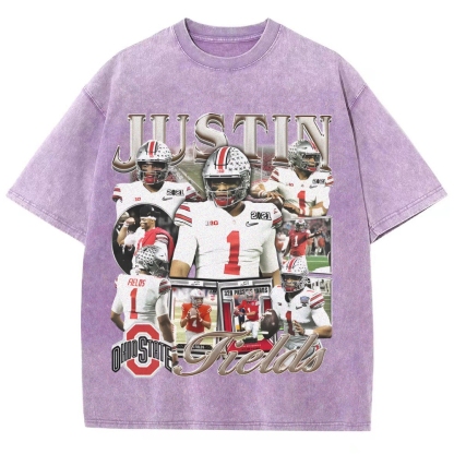 Unisex-Adult Ultra Cotton Washed T-Shirt Graphic JUSTIN FIELDS - OSU TEE