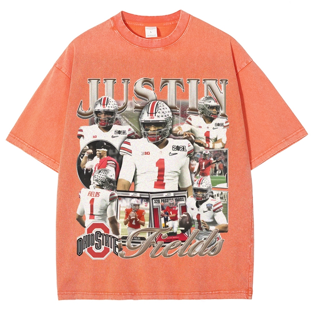 Unisex-Adult Ultra Cotton Washed T-Shirt Graphic JUSTIN FIELDS - OSU TEE