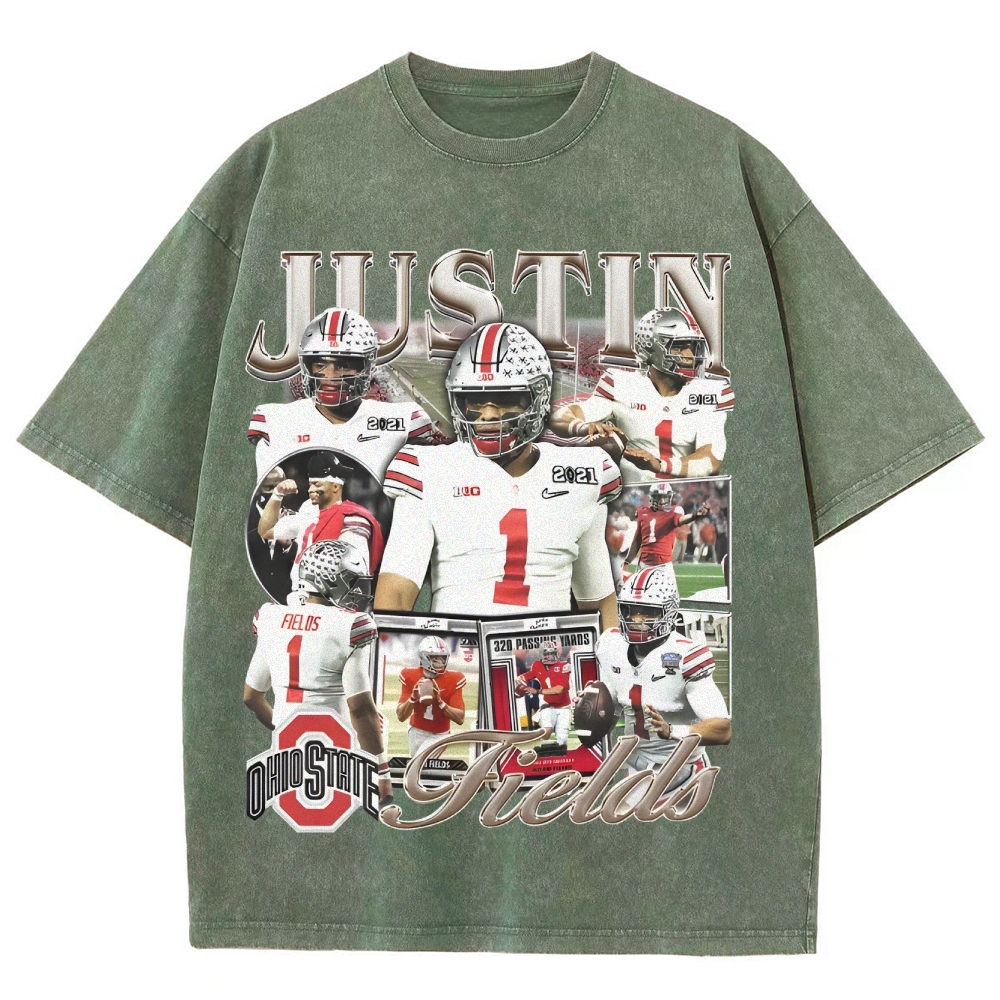 Unisex-Adult Ultra Cotton Washed T-Shirt Graphic JUSTIN FIELDS - OSU TEE