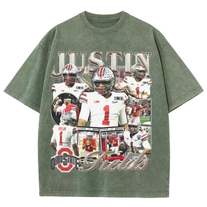 Unisex-Adult Ultra Cotton Washed T-Shirt Graphic JUSTIN FIELDS - OSU TEE