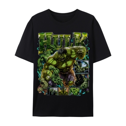 Unisex-Adult Ultra Cotton Washed T-Shirt Graphic Hulk