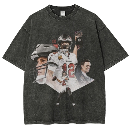 Unisex-Adult Ultra Cotton Washed T-Shirt Graphic Tom Brady 2024 TEE
