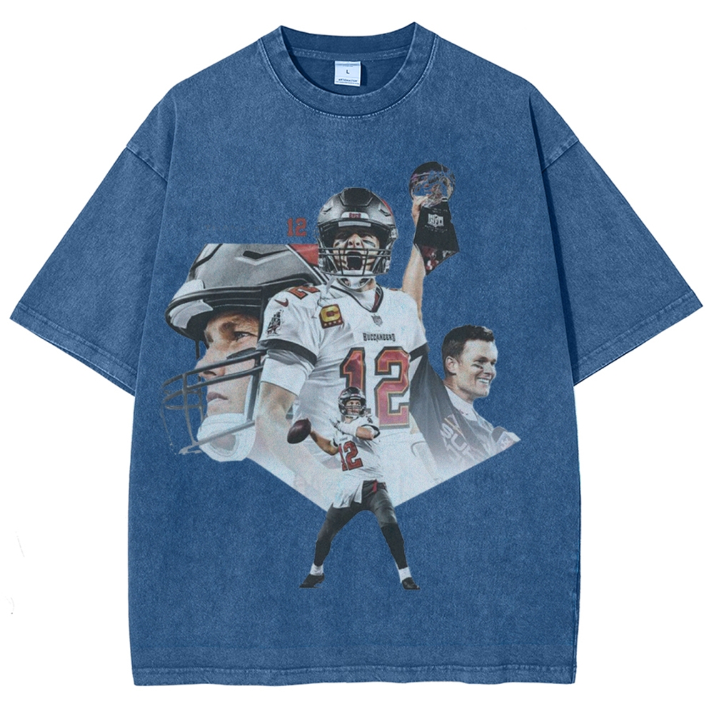 Unisex-Adult Ultra Cotton Washed T-Shirt Graphic Tom Brady 2024 TEE