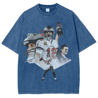 Unisex-Adult Ultra Cotton Washed T-Shirt Graphic Tom Brady 2024 TEE