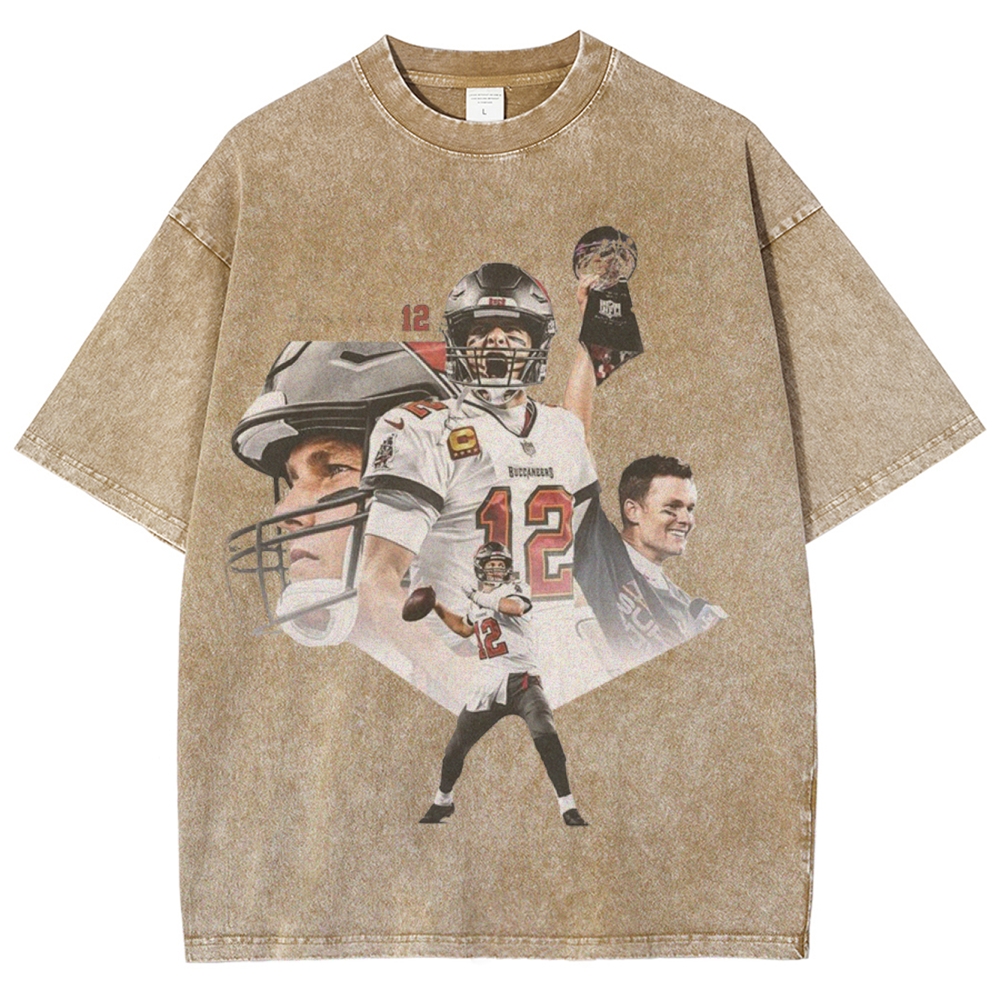 Unisex-Adult Ultra Cotton Washed T-Shirt Graphic Tom Brady 2024 TEE