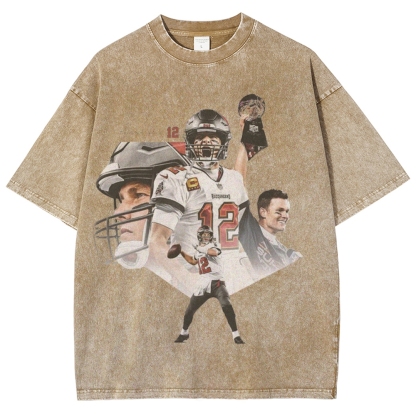 Unisex-Adult Ultra Cotton Washed T-Shirt Graphic Tom Brady 2024 TEE