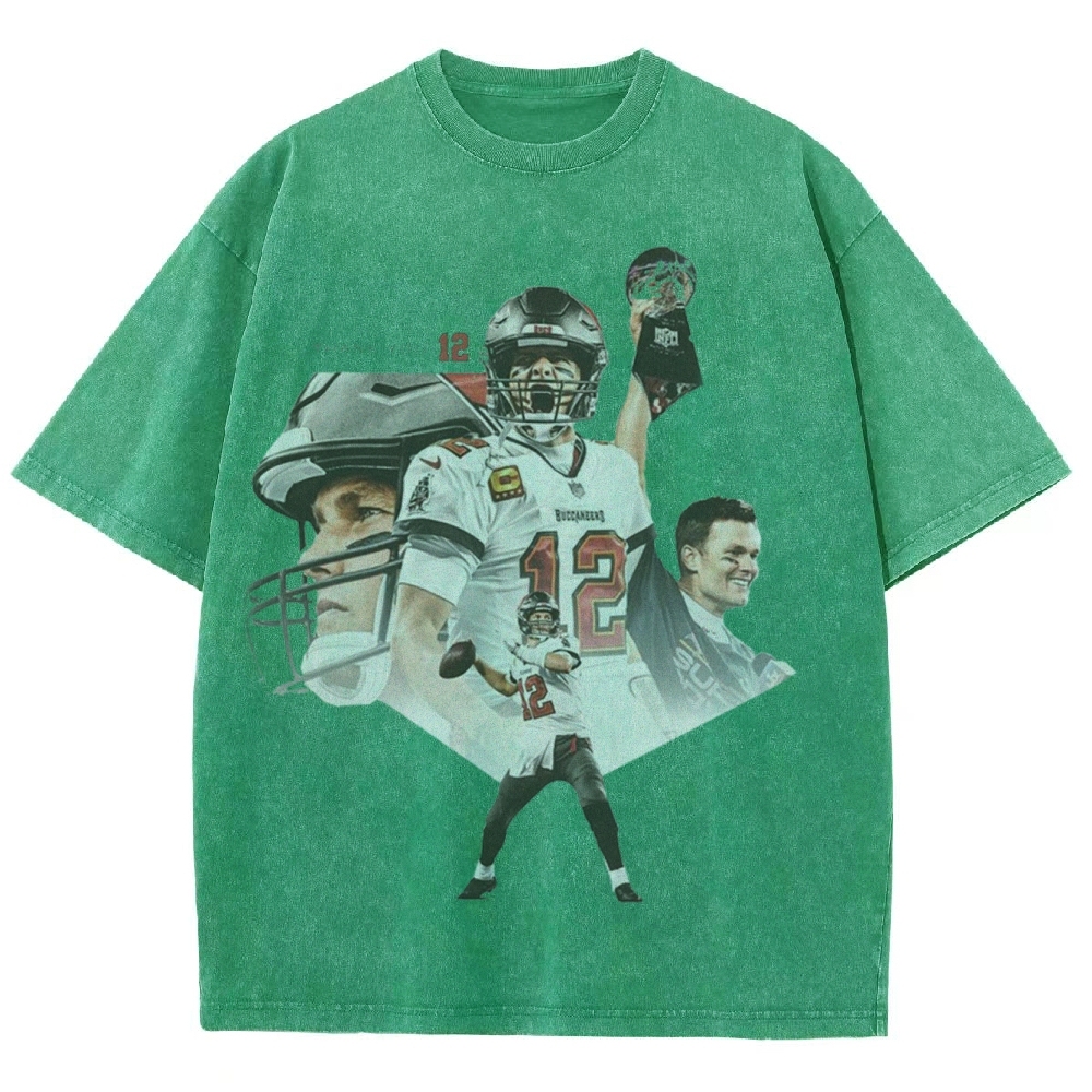 Unisex-Adult Ultra Cotton Washed T-Shirt Graphic Tom Brady 2024 TEE