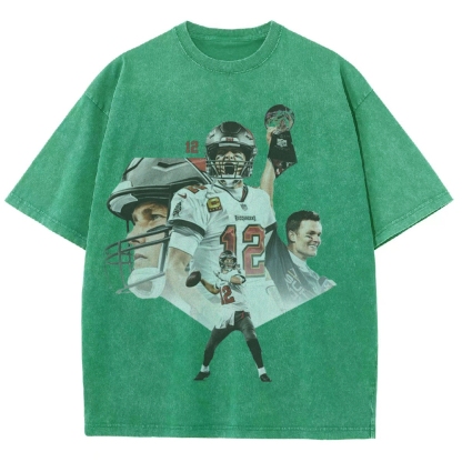 Unisex-Adult Ultra Cotton Washed T-Shirt Graphic Tom Brady 2024 TEE