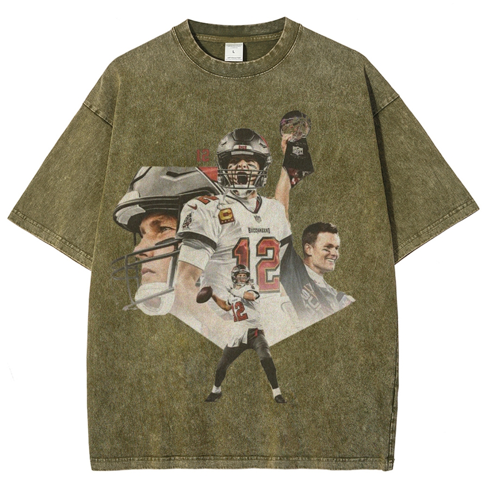Unisex-Adult Ultra Cotton Washed T-Shirt Graphic Tom Brady 2024 TEE