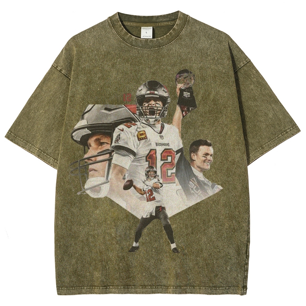 Unisex-Adult Ultra Cotton Washed T-Shirt Graphic Tom Brady 2024 TEE