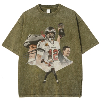 Unisex-Adult Ultra Cotton Washed T-Shirt Graphic Tom Brady 2024 TEE