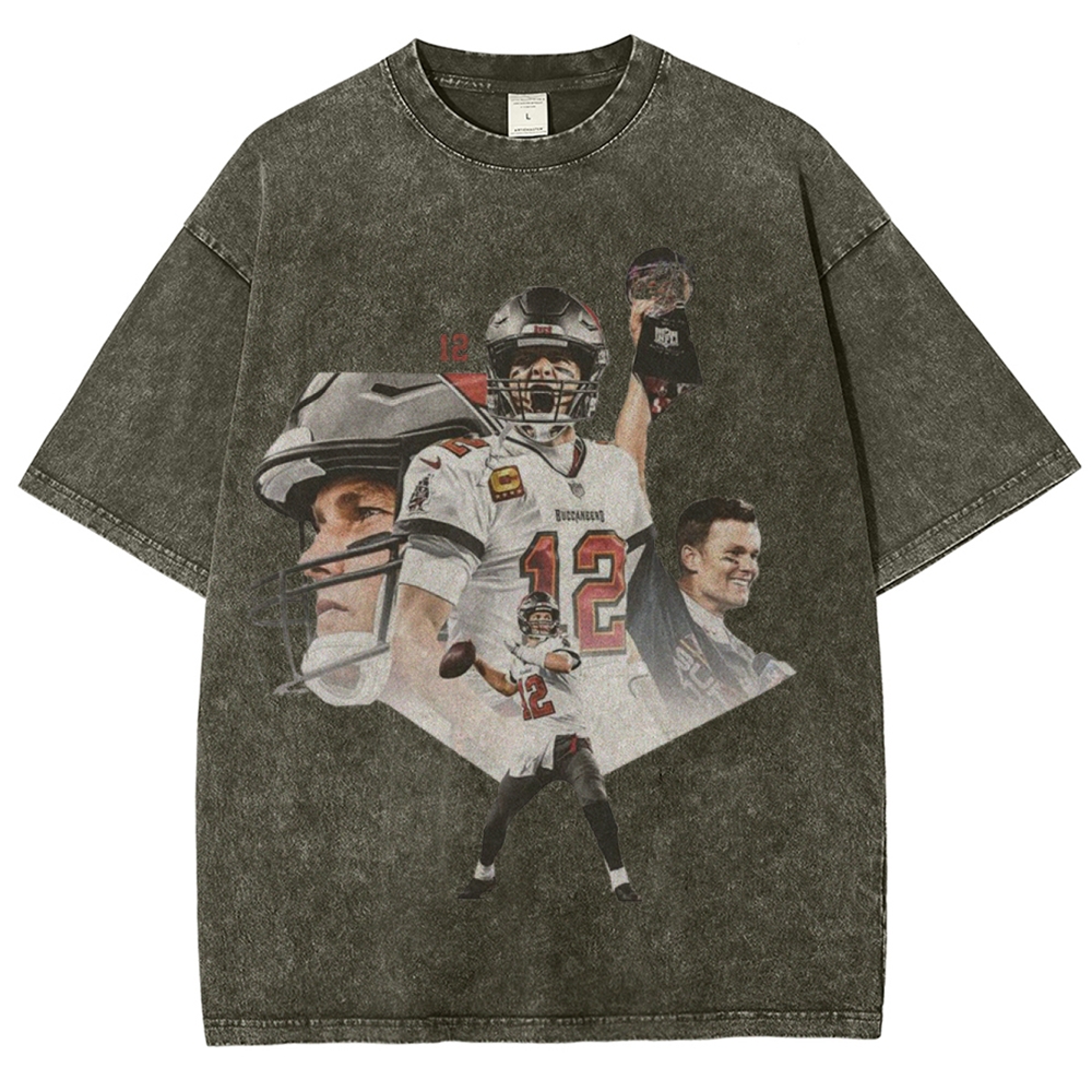 Unisex-Adult Ultra Cotton Washed T-Shirt Graphic Tom Brady 2024 TEE