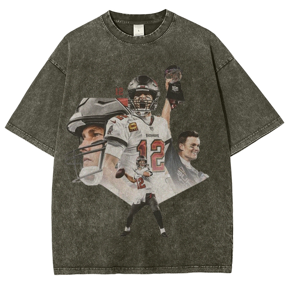 Unisex-Adult Ultra Cotton Washed T-Shirt Graphic Tom Brady 2024 TEE