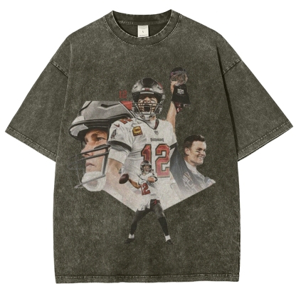 Unisex-Adult Ultra Cotton Washed T-Shirt Graphic Tom Brady 2024 TEE