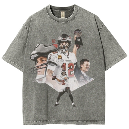 Unisex-Adult Ultra Cotton Washed T-Shirt Graphic Tom Brady 2024 TEE