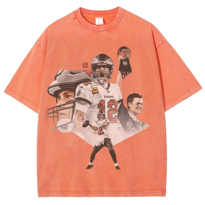 Unisex-Adult Ultra Cotton Washed T-Shirt Graphic Tom Brady 2024 TEE