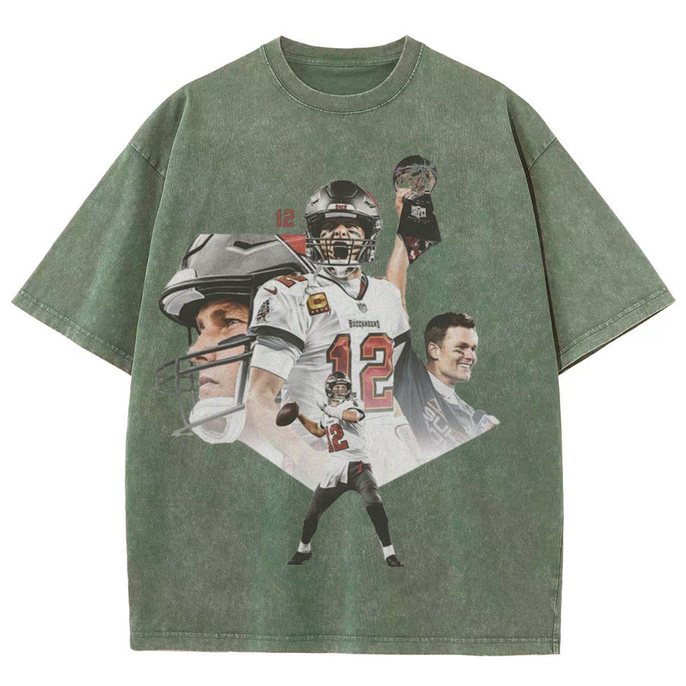 Unisex-Adult Ultra Cotton Washed T-Shirt Graphic Tom Brady 2024 TEE